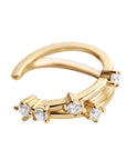 elysium ear cuff, golden ear cuff, 925 silver earrings, 18k gold plated, cubic zirconia, hypoallergenic, single