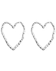 eros earring, silver stud earring, 925 silver earring, rhodium plated, heart shaped, hypoallergenic