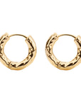 frida gold earrings, golden hoop earrings, 925 silver earrings, 18k gold plated, hypoallergenic, close-up