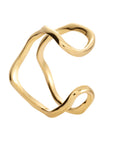 polaris golden ring, 925 silver ring, 18k gold plated, adjustable, hypoallergenic, detail