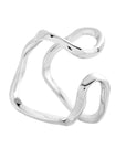 polaris silver ring, 925 silver ring, rhodium plated, adjustable, hypoallergenic