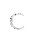 luna single earring, silver stud earring, 925 silver earrings, rhodium plated, moon shape, hypoallergenic, left