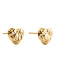 heart shaped earrings, golden stud earrings, 925 silver earrings, 18k gold plated, hypoallergenic