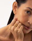 mist golden ring, 925 silver ring, 18k gold plated, adjustable, hypoallergenic, detail
