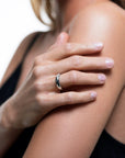 moonlight silver ring, 925 silver ring, rhodium plated, minimal, adjustable, hypoallergenic, close-up