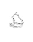 gender fluid gradus ring, recycled Silver 925, rhodium plated, irregular shape, hand-polished