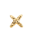 cross single earring, golden stud earrings, 925 silver earrings, 18k gold plated, hypoallergenic
