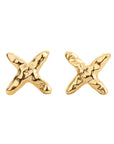 cross earrings, golden stud earrings, 925 silver earrings, 18k gold plated, hypoallergenic
