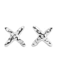 cross  earring, silver stud earrings, 925 silver earrings, rhodium plated, hypoallergenic
