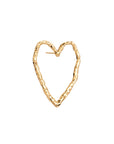 eros single earring, golden stud earring, 925 silver earring, 18k gold plated, heart shaped, hypoallergenic, detail