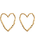 eros gold earring, golden stud earring, 925 silver earring, 18k gold plated, heart shaped, hypoallergenic
