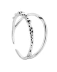 mist silver ring, 925 silver ring, rhodium plated, adjustable, hypoallergenic 

