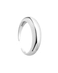 moonlight silver ring, 925 silver ring, rhodium plated, minimal, adjustable, hypoallergenic, detail