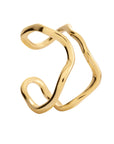 polaris golden ring, 925 silver ring, 18k gold plated, adjustable, hypoallergenic 
