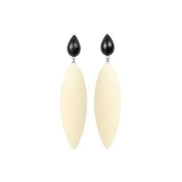 Nymphe earrings with rosewood and macaron rubber