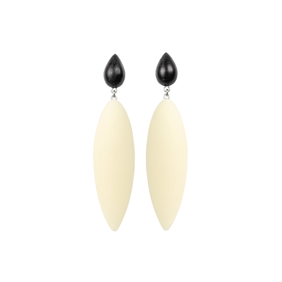 Nymphe earrings with rosewood and macaron rubber