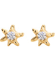 supernova gold earrings, golden stud earrings, 925 silver earrings, 18k gold plated, cubric zirconia, stone, hypoallergenic
