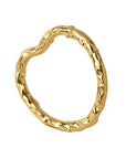 925 silver ring, 18k gold plated, heart shape, hypoallergenic, close-up