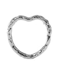 925 silver ring, rhodium plated, heart shape, hypoallergenic 