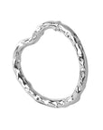 925 silver ring, rhodium plated, heart shape, hypoallergenic, detail