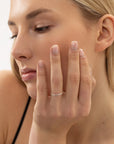 halo silver ring, 925 silver ring, rhodium plated, hypoallergenic, detail