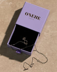 silver heart necklace, 925 silver necklace, rhodium plated, heart shaped, hypoallergenic, detail